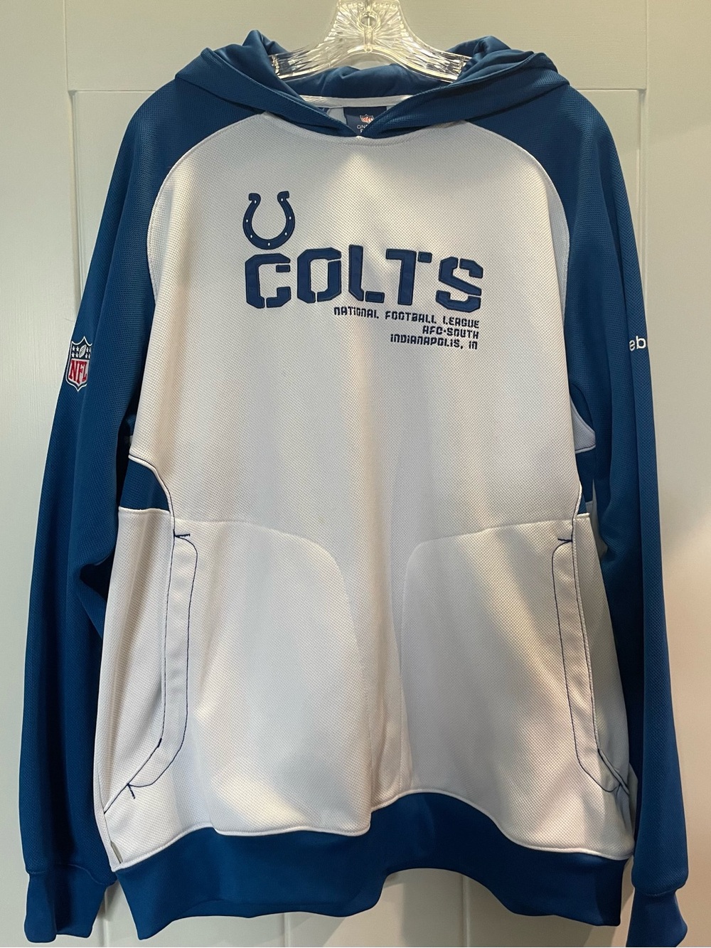 NFL Colts White & Navy Pullover Hoodie